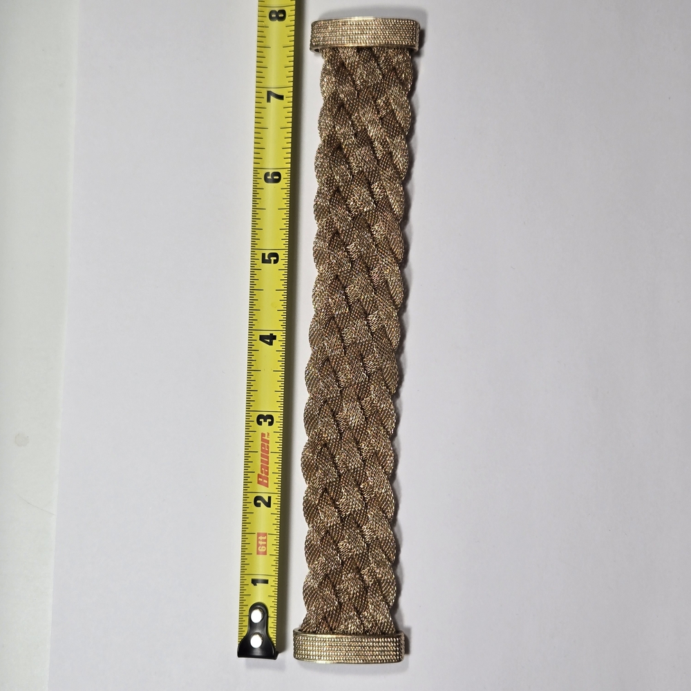 Mesh Gold tone Braided Bracelet Magnetic Closure - Picture 5 of 10